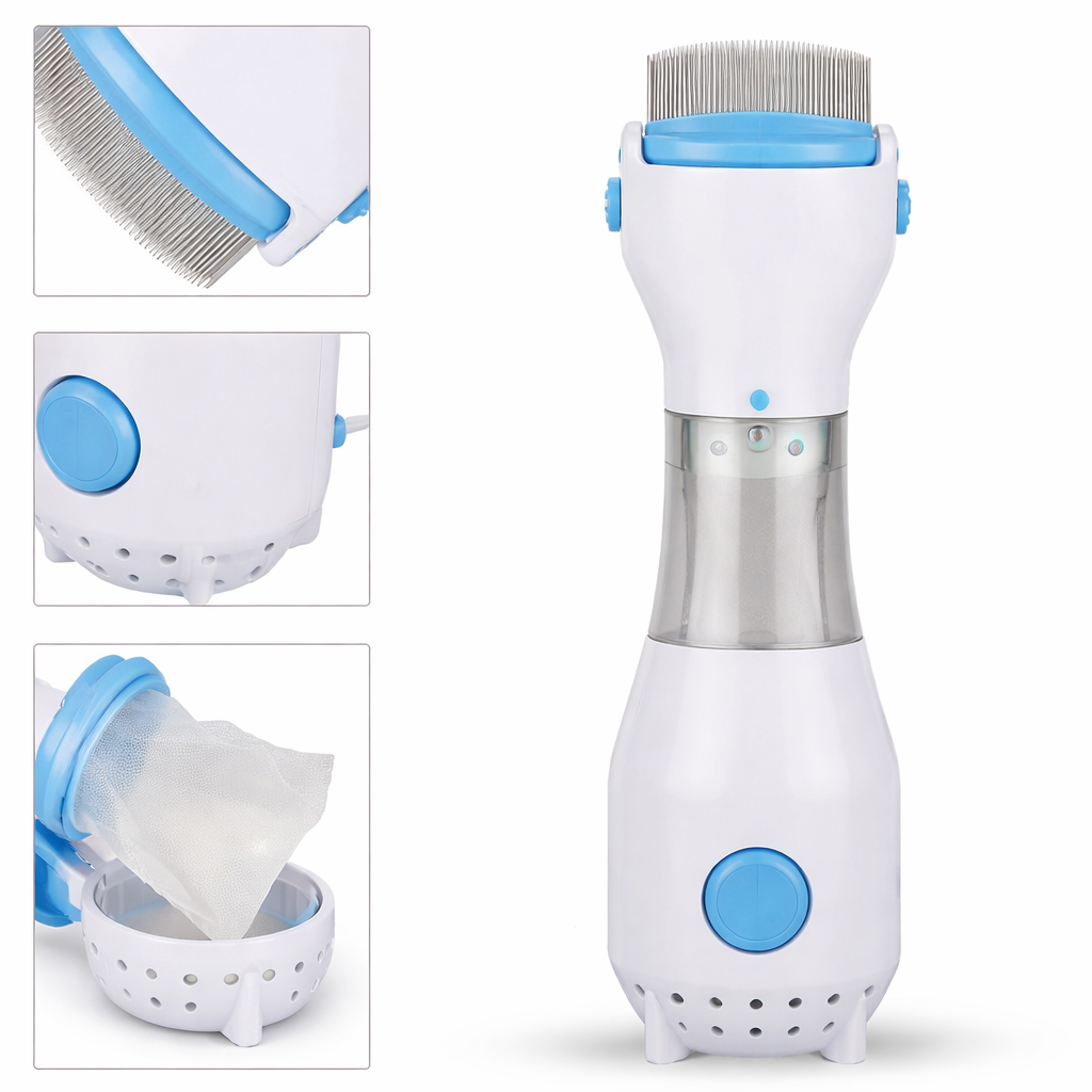 V-COM Electric Lice Remover Machine – Vacuum Head Lice & Nit Removal Comb, Chemical-Free Treatment Kit for Kids & Adults, Safe & Reusable