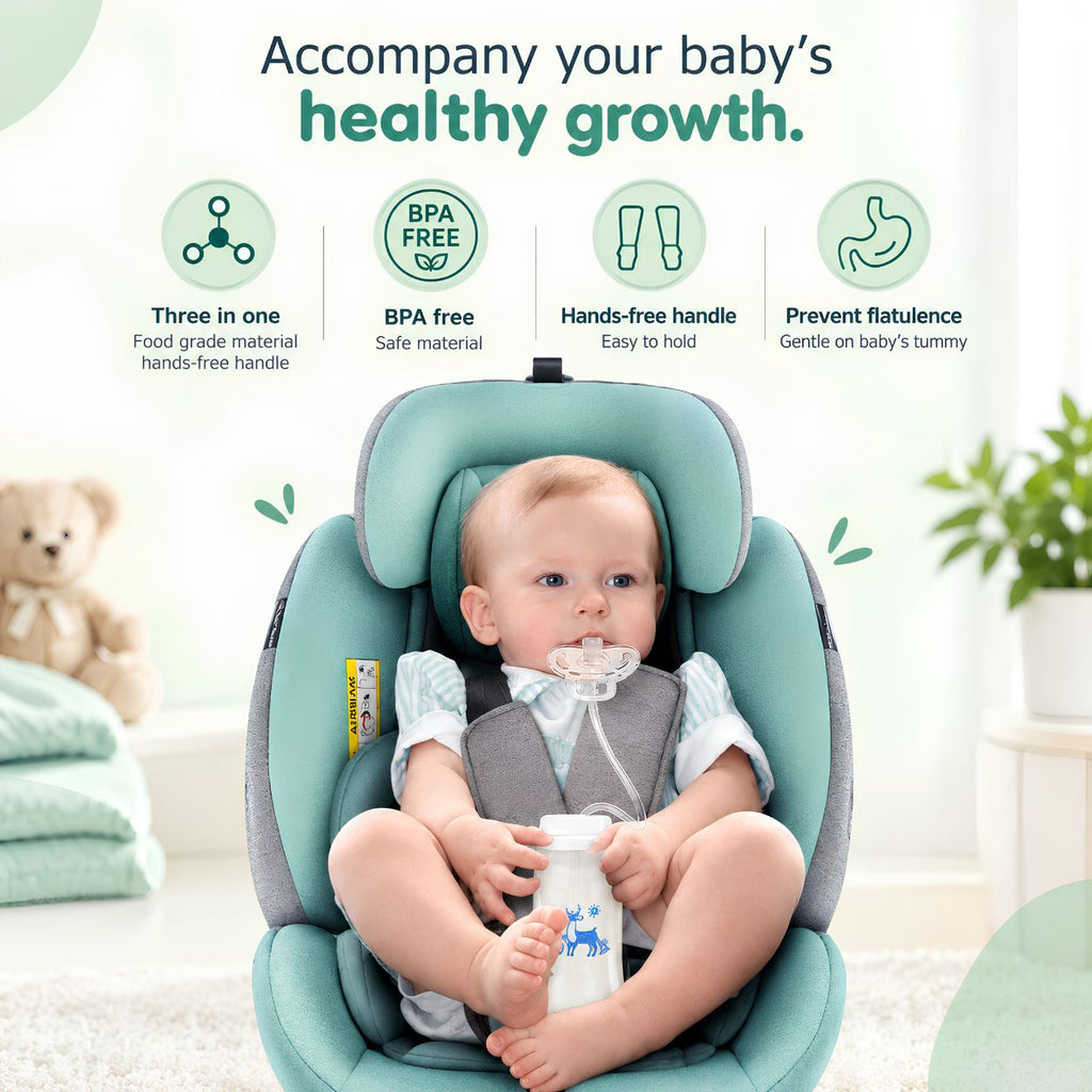 Hands-Free Baby Feeding Bottle with BPA-Free Food-Grade Material – Self-Feeding Infant Bottle with Easy-Grip Handle