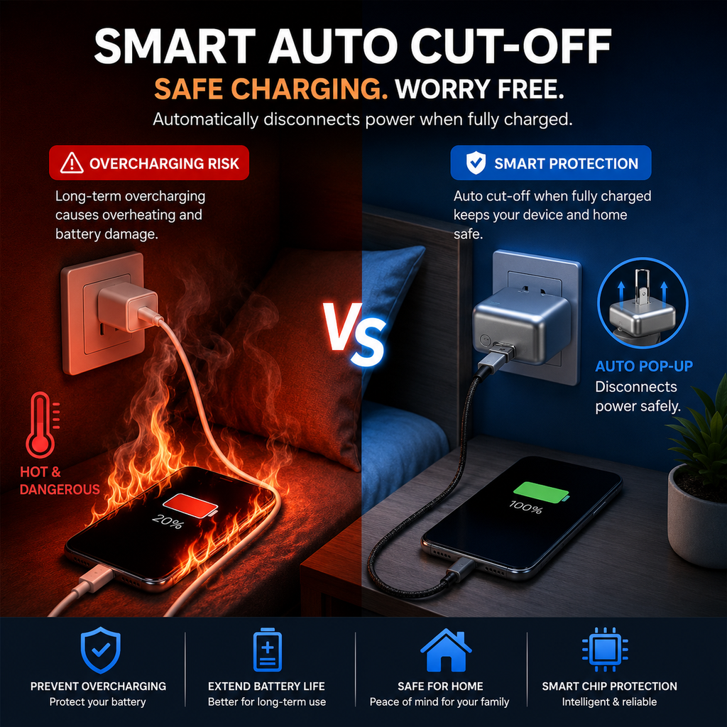 Auto Unplug Disconnector Charger – Smart Charging Protection