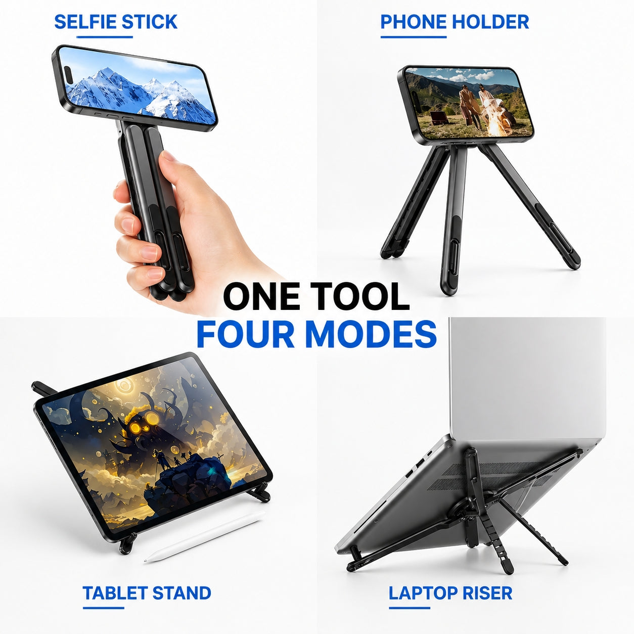 3 in 1 Adjustable Laptop Stand