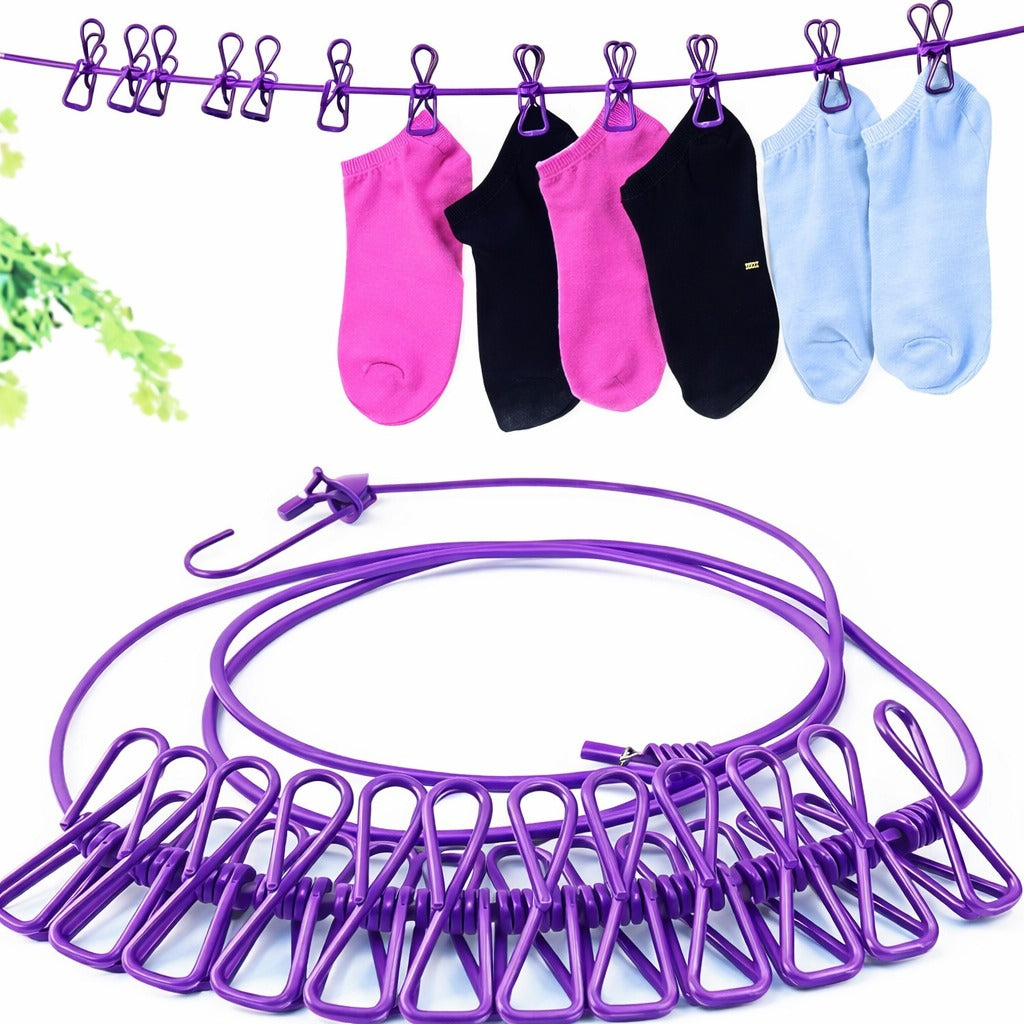Rope With Clips | Hanging Line for Clothes, Socks & Baby Wear