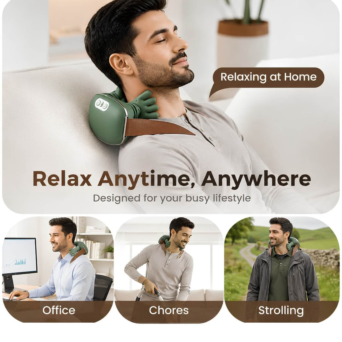 Neck & Shoulder Massager | Electric Real-Hand Kneading Massager